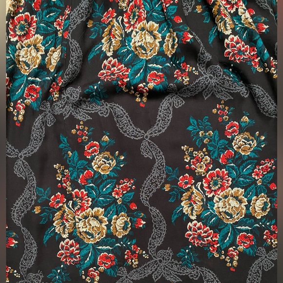 Leslie Lucks vintage floral print gathered maxi skirt, high waist skirt, size 4 - Picture 12 of 12